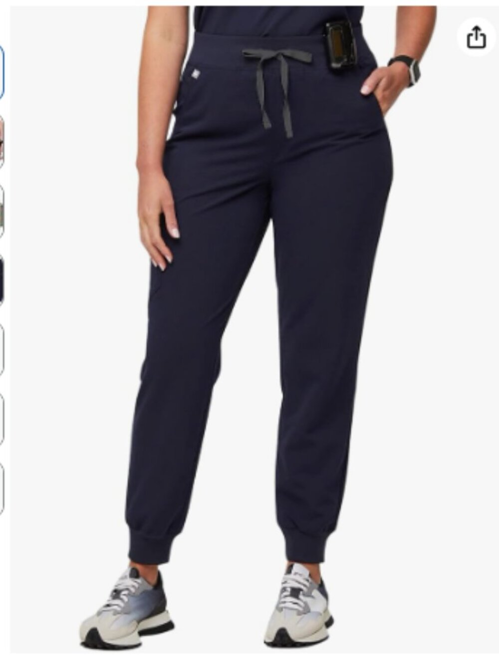 FIGS High Waisted Zamora Jogger Scrub Pants with Side Pocket - Size XS in Navy